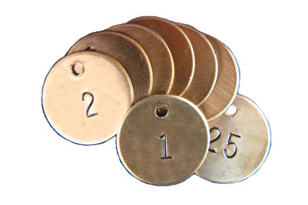 Brass valve tags