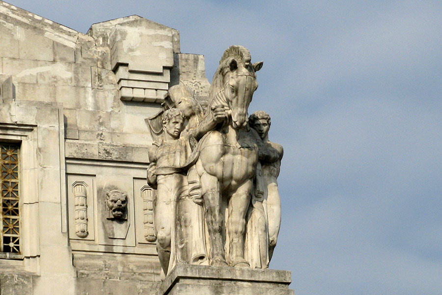 Statue of Pegasus on Milan Stazione Centrale Train Station